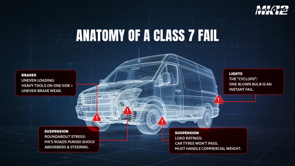 Anatomy of Class 7 MOT fail Milton Keynes